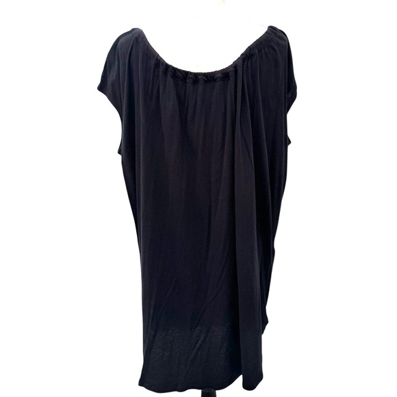 ORGANIC BY JOHN PATRICK BLACK COTTON ON OR OFF THE SHOULDER TUNIC DRESS - Picture 6 of 13